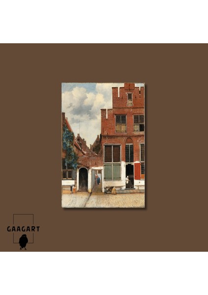 Tekli Dikey Kanvas Tablo Ünlü Eserler Johannes Vermeer Küçük Sokak modelleri