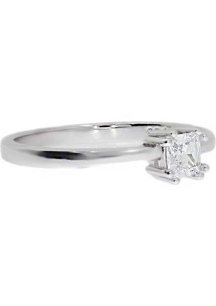 Kadın Kare Tektaş Gümüş Yüzük fiyatları