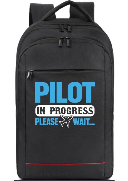 Pilot In Progress Sırt Çantası Pilot - Havacı - Uçak Tutkunu Hediye