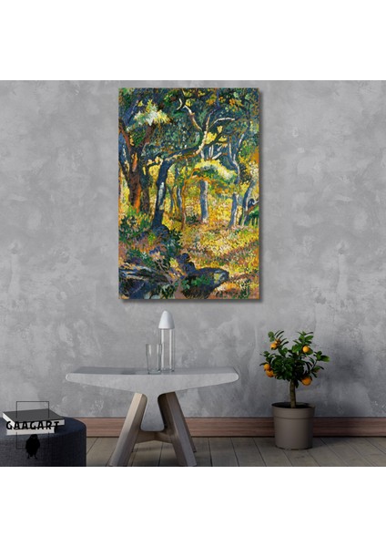 Tekli Dikey Kanvas Tablo Ünlü Eserler Henri-Edmond Cross Une Clairiere En Provence