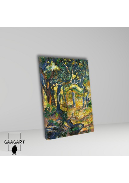 Tekli Dikey Kanvas Tablo Ünlü Eserler Henri-Edmond Cross Une Clairiere En Provence fiyatları