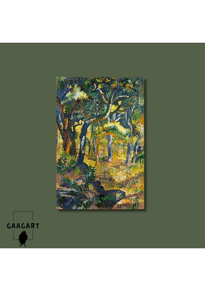 Tekli Dikey Kanvas Tablo Ünlü Eserler Henri-Edmond Cross Une Clairiere En Provence modelleri