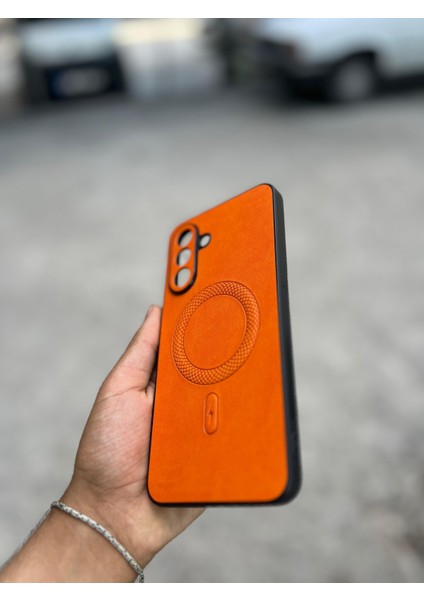 Samsung Galaxy S25 Uyumlu Magsafe Özellikli Deri Görünümlü Silikon Kılıf fırsatları