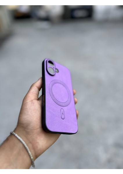 iphone 16 Uyumlu Magsafe Özellikli Deri Görünümlü Silikon Kılıf modelleri