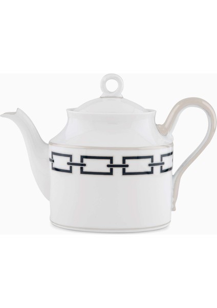 Seramik Çaydanlık Catene 900ML Ginori 1735 Gio Ponti Motifli, Kapaklı, El Yapımı
