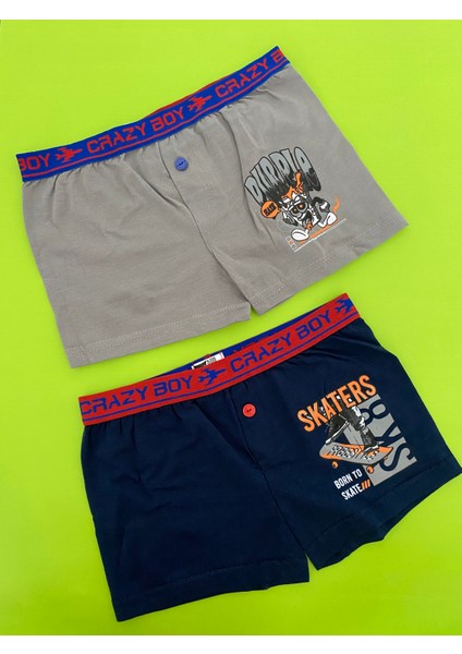 Erkek Çocuk Likralı Boxer 6'lı Paket-Renkli indirimleri