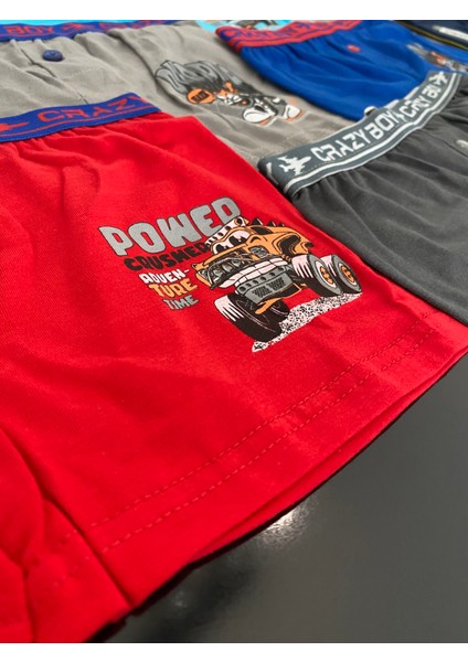 Erkek Çocuk Likralı Boxer 6'lı Paket-Renkli