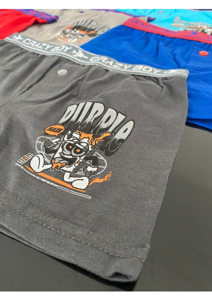 Erkek Çocuk Likralı Boxer 6'lı Paket-Renkli