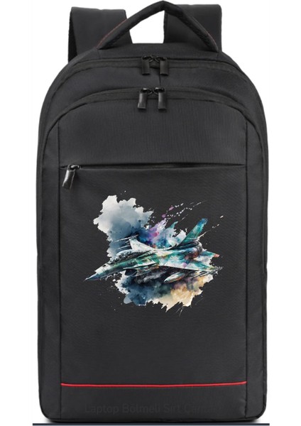 Jet Uçak Temalı Sırt Çantası Pilot - Havacı - Uçak Tutkunu Hediye