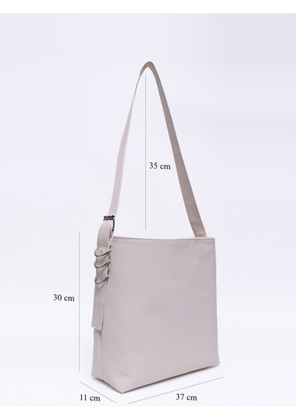 Krem SHK175 Salaş Suni Deri, Çıtçıtlı, Astarlı, Iç Cepli, Ayarlanabilir Askılı Kol ve Omuz Çantası fiyatları