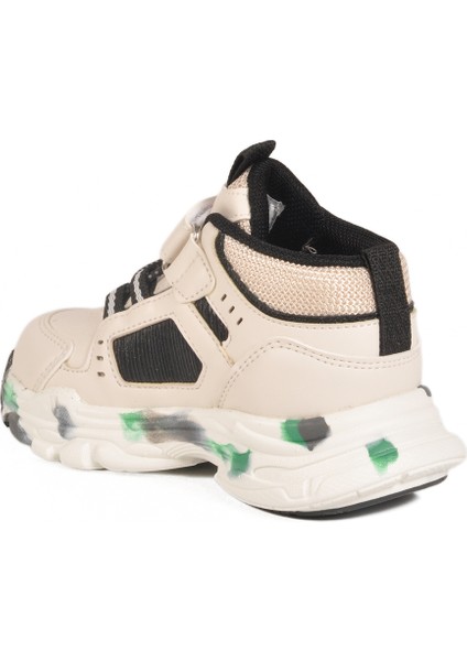 Krem-Siyah-Yeşil Cırtlı Çocuk Spor Ayakkabı 2063 B fırsatları