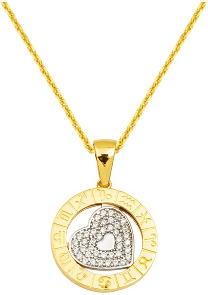 Kalpli Burç Kolye 14 Ayar Altın