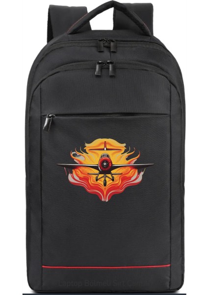 Kızıl Alev Uçak Temalı Sırt Çantası Pilot - Havacı - Uçak Tutkunu Hediye