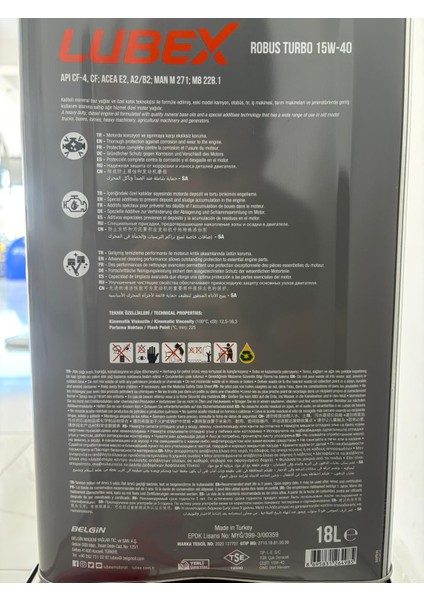 15W-40 Motor Yağı modelleri