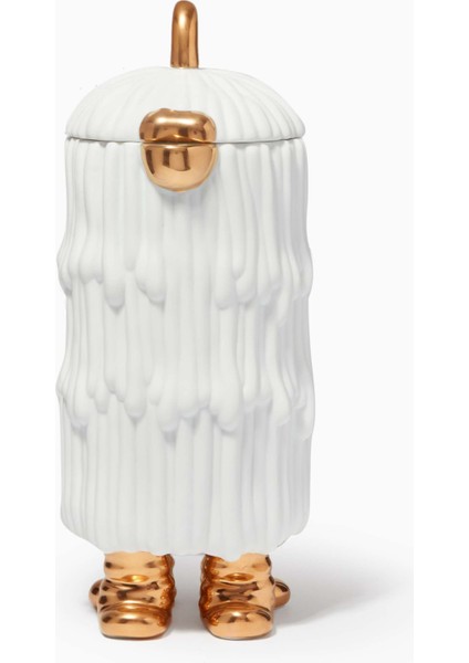 Beyaz Çay ve Kahve Potu 24KT Altın Kaplama Porselen 1.4l Kapasite L'objet Djuna modelleri