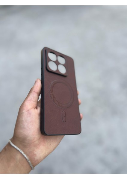 Xiaomi Mi 14T Pro Uyumlu Magsafe Özellikli Deri Görünümlü Silikon Kılıf fırsatları