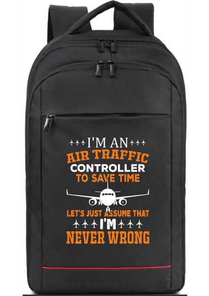 Air Traffic Temalı Sırt Çantası Pilot - Havacı - Uçak Tutkunu Hediye