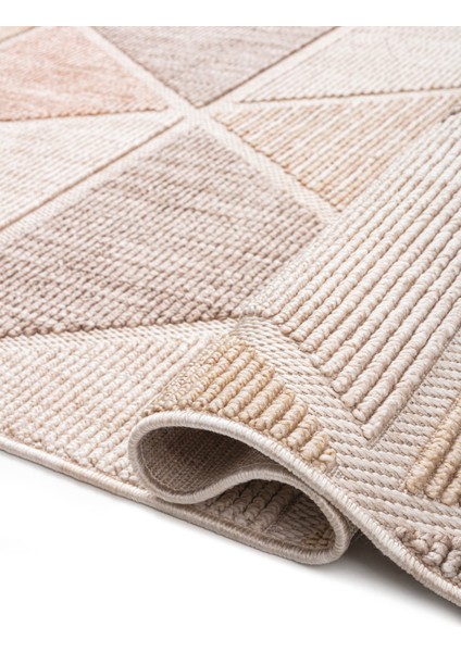 Kamakshi Geometrik Bej Polyester Dikdörtgen Modern Desenli Akrilik Hav Vermeyen Leke Tutmayan Kolay Temizlenen Yumuşak Makine Salon Yolluk Mutfak Halı fiyatları