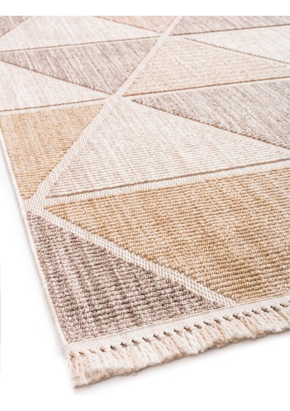 Kamakshi Geometrik Bej Polyester Dikdörtgen Modern Desenli Akrilik Hav Vermeyen Leke Tutmayan Kolay Temizlenen Yumuşak Makine Salon Yolluk Mutfak Halı modelleri