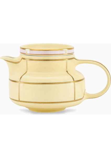 Retro Tarzda Colonna Çaydanlık Porselen 770ML Şık Altın Detaylı