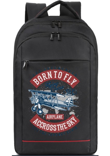 Born To Fly Sırt Çantası Pilot - Havacı - Uçak Tutkunu Hediye