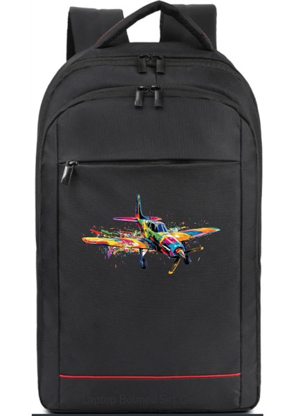 Renkli Uçak Temalı Sırt Çantası Pilot - Havacı - Uçak Tutkunu Hediye