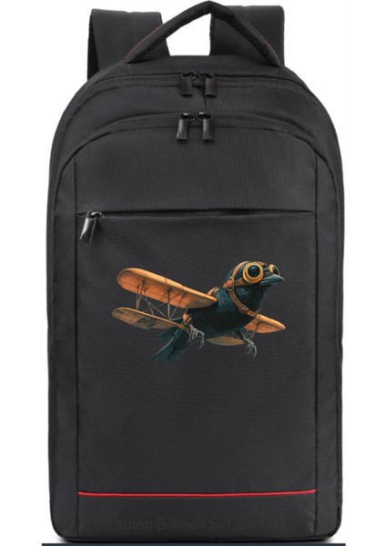 Uçak Kanatlı Kuş Temalı Sırt Çantası Pilot - Havacı - Uçak Tutkunu Hediye