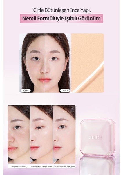 Hyalüronik Asit Içerikli Clıo Kill Cover Mesh Glow Essential Cushion Set (19NPORCELAIN) SPF50+PA++++ indirimleri