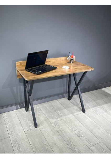 Buse Çalışma Masası Ofis Bilgisayar Masası + Katlanır Sandalyeli 103 cm Metal Siyah Ayak fiyatları