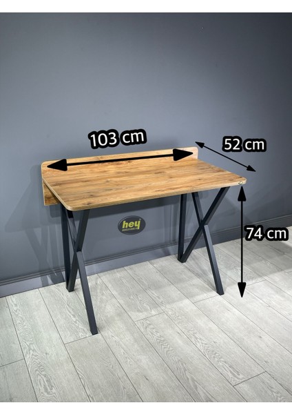 Buse Çalışma Masası Ofis Bilgisayar Masası + Katlanır Sandalyeli 103 cm Metal Siyah Ayak modelleri