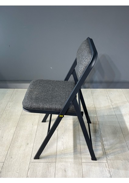Buse Çalışma Masası Ofis Bilgisayar Masası + Katlanır Sandalyeli 103 cm Metal Siyah Ayak indirimleri