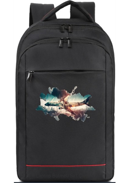 Uçak Temalı Sırt Çantası Pilot - Havacı - Uçak Tutkunu Hediye