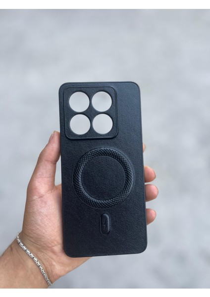 Xiaomi 15 Uyumlu Magsafe Özellikli Deri Görünümlü Silikon Kılıf