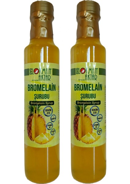 Bromelain Şurubu, Katkısız, Doğal, 250ML 2 Adet, DVD Lokman Aktar