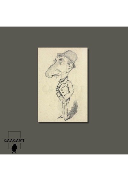 Tekli Dikey Kanvas Tablo Ünlü Eserler Claude Monet Büyük Burunlu Adam modelleri