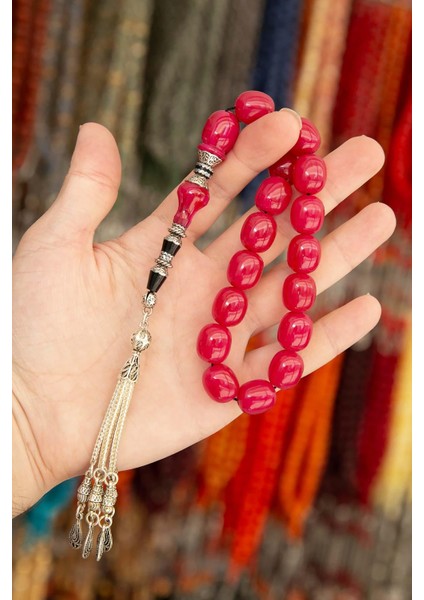 Nakkaş Imame Işçilikli 17'lik Sıkma Kehribar Tesbih fiyatları