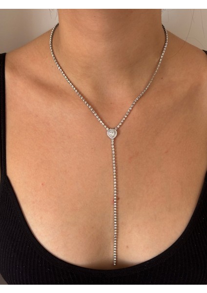 Gümüş Renk Kalpli Çelik Kolye modelleri