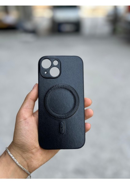 Samsung Galaxy S25 Ultra Uyumlu Magsafe Özellikli Deri Görünümlü Silikon Kılıf