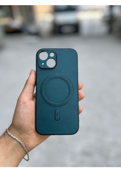 Samsung Galaxy S25 Ultra Uyumlu Magsafe Özellikli Deri Görünümlü Silikon Kılıf