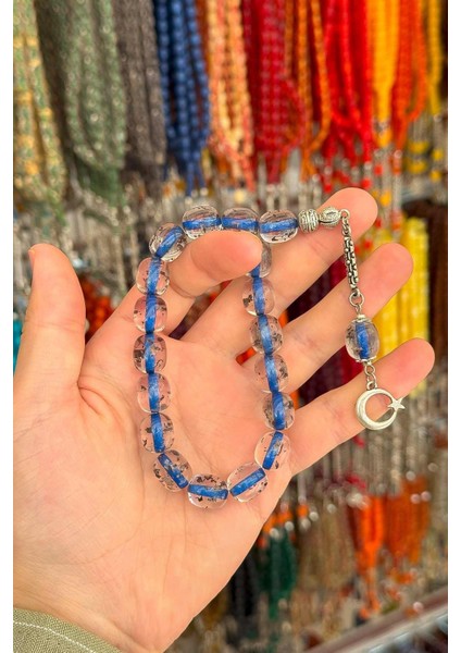 Mavi Çay Fosilli 17'lik Maskot Tesbih