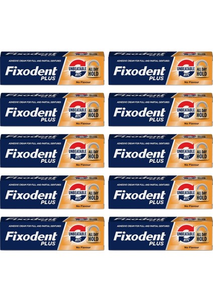 Plus Extra Güçlü Diş Protez Yapıştırıcı Tat Içermez Krem 40 gr 10 Adet