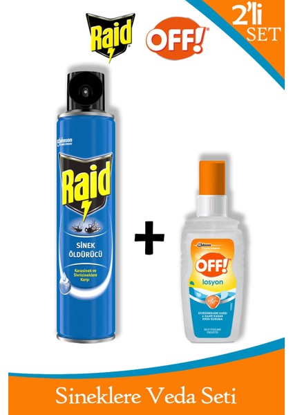 Sivrisinek ve Karasineklere Karşı Sinek Öldürücü Sprey ve Kovucu Losyon Set