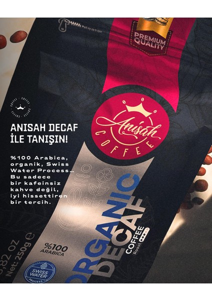 Decaf Kafeinsiz Kahve Moka Pot Öğütüm | Organik | Swiss Water %100 Arabica | 250G indirimleri