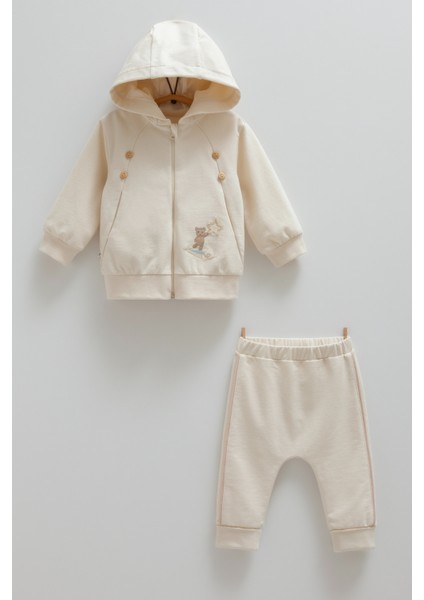 Cute Fly Kapşonlu Ikili Takım - Taş