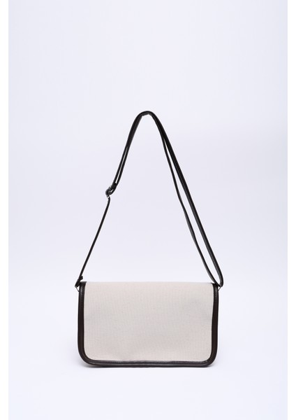 Krem - Kahverengi SHK143 Kanvas Kumaş, Tek Bölmeli, Çıtçıtlı, Suni Deri Askılı, Kol ve Omuz Çantası fırsatları