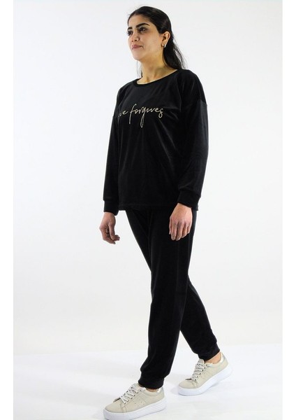 Sıfır Yaka Kadife Takım modelleri