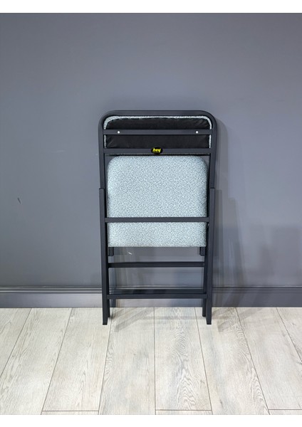 Buse Çalışma Masası Ofis Bilgisayar Masası + Katlanır Sandalyeli 103 cm Metal Siyah Ayak