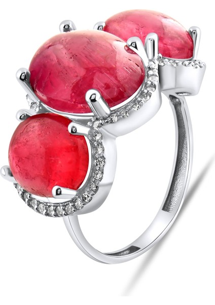 14.38 Karat Pırlanta Yakut Yüzük, Gerçek Pırlanta, Sertifikalı Mücevher