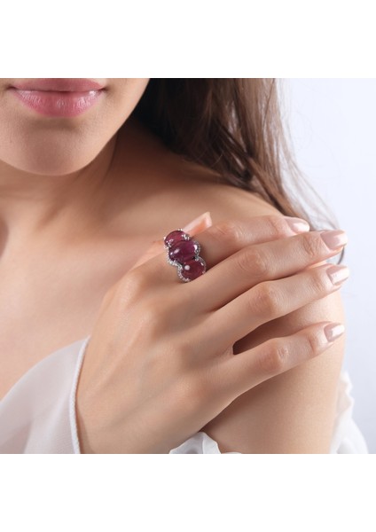 14.38 Karat Pırlanta Yakut Yüzük, Gerçek Pırlanta, Sertifikalı Mücevher modelleri