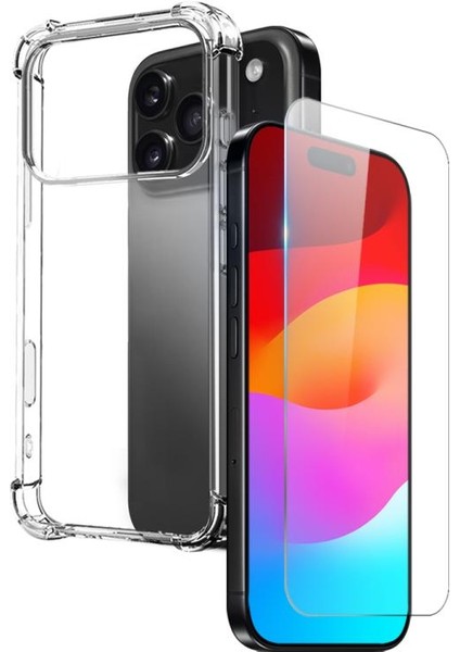 iPhone 17 Pro Max Kılıf Nitro Darbe Korumalı Antişok Kılıf + Ekran Koruyucu